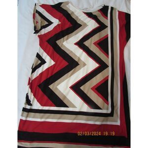 STUDIO ONE NEW YORK DRESS PLUS SIZE 3X GEOMETRIC SHAPE LINED SHORT SLEEVES